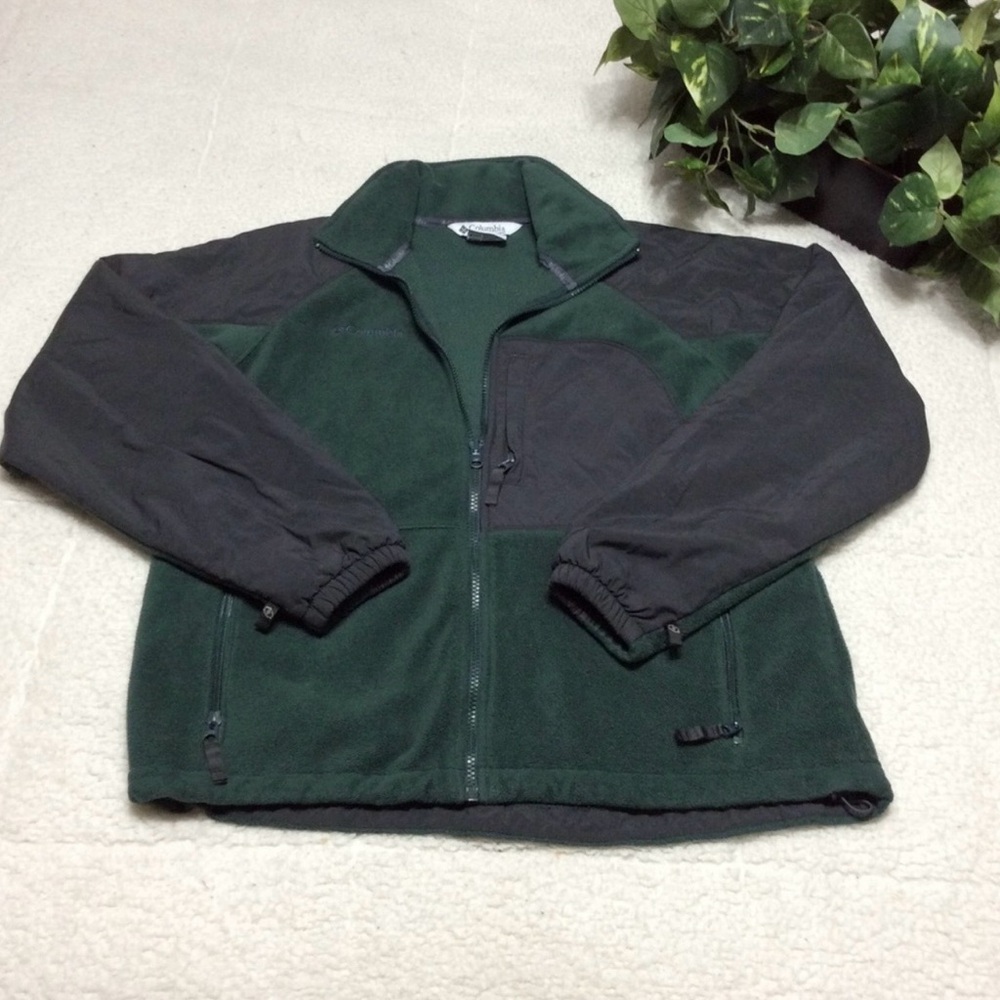 Columbia Green Grey Full Zip Men’s Jacket Sz M